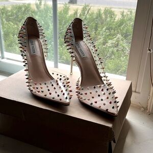Steve Madden see through heels with multicolored spikes. Size 8
